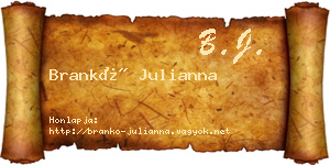 Brankó Julianna névjegykártya